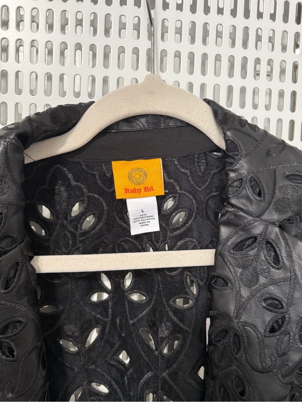 Ruby Rd. Black Laser-Cut Open-Front Jacket - Picture 4 of 6